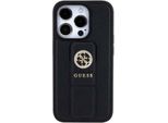 Guess Guhcp15Lpgssadk Custodia Rigida Per Iphone 15 Pro 6.1 Czarny/Nero Grip Stand 4G Saffiano Strass