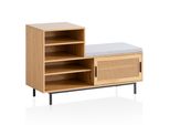 Wohnling Panca Per Scarpe Con Seduta 120X75,5X40 Cm Panca Per Armadio Panca Decorativa In Rovere Panca Piccola In Rattan Panca Imbottita Corridoio Stretto Con Spazio Per Riporre Le Cose Panca Per Corridoio