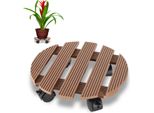 Rullo Per Piante Yakimz Wpc 30 X 30 X 7,5 Cm, Per Esterni E Interni, Portata 80 Kg, Resistente Alle Intemperie, Marrone, Rotondo