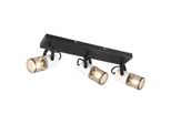 Faretto Da Soffitto Triplo Nero E Bianco Con Paralumi Mobili Decorativi 3Xe14 40W Tosh Trio