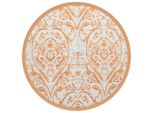 Vidaxl Tappeto Per Esterni Arakil Arancione E Bianco Ø120 Cm Pp