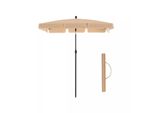 In And Outdoormatch Ombrellone Garett - Ombrellone Rettangolare Da Giardino - 200 X 125 Cm - Protezione Uv Fino A Upf 50+ - Pieghevole - Con Rivestimento In Pa - Giardino - Terrazza - Senza Supporto - Beige
