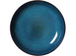 Ritzenhoff & Breker Bali Suppenteller, Pastateller, Tiefer Teller, Steinzeug, Blau, Ø 23 Cm, 418330