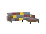 Vidaxl Divano Letto A 2 Posti Con Poggiapiedi Tessuto Patchwork