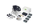 Festool Symc 70 Eb Basic Sega Per Modanatura A Batteria 36 V ( 2 X 18 V ) 216 Mm + 4X Batteria Ricaricabile 8,0 Ah + Doppio Caricabatterie + Systainer