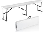 Vevor Panca Pieghevole In Plastica, Panca Pieghevole Portatile Da 1,83 M, Panca Da Esterno In Hdpe Liscia E Impermeabile, Sedile Da Pranzo Per Picnic E Campeggio Con Maniglia Per Il Trasporto, Per Attività Di Intrattenimento Come Il Calcio In Giardino, Bianco
