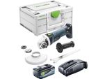 Smerigliatrice Angolare A Batteria Festool Agc 18-125 Basic 18 V 125 Mm Brushless + 1X Batteria Ricaricabile 8,0 Ah + Caricatore Rapido + Systainer