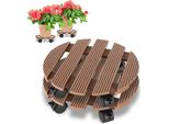 Hengda 2X Wpc Plant Roller 30X7.5 Cm Flower Roller Fino A 80 Kg Rolling Coaster Rolling Board Round Brown