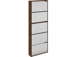 Vidaxl Scarpiera Con Specchio 5 Scomparti Rovere Marrone 63X17X169,5 Cm