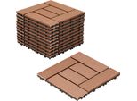 Clanmacy Wpc Set Di 22 Piastrelle Per Patio 30X30Cm Set Di Piastrelle In Sistema A Incastro