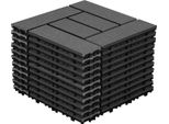 Clanmacy Wpc 11 X Piastrelle Per Terrazze In Legno á 30 X 30 X 2,2 Cm, Antracite, Piastrelle A Incastro Wpc Da 1M², Piastrelle Per Balconi Resistenti Alle Intemperie
