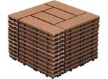 Clanmacy Wpc 11 X Piastrelle Per Terrazze In Legno á 30 X 30 X 2,2 Cm, Marrone, 1M² Piastrelle Wpc Click, Piastrelle Per Balconi Resistenti Alle Intemperie