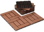 Clanmacy Wpc Set Di 11 Piastrelle Per Patio 30X30Cm Set Di Piastrelle In Sistema A Incastro