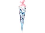 Cono Scuola Goldbuch 85X19 Cm Motivo Esagonale Farfalla Giardino Blu Rosa