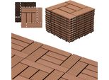Tolletour Wpc Set Di 33 Piastrelle Per Patio 30X30Cm Set Di Piastrelle In Sistema A Incastro
