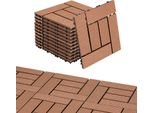 Tolletour Wpc Set Di 11 Piastrelle Per Patio 30X30Cm Set Di Piastrelle In Sistema A Incastro