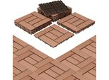 Set Di 22 Piastrelle Per Patio Tolletour Wpc 30X30Cm Set Di Piastrelle Con Sistema A Incastro