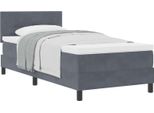 Vidaxl Letto A Molle Con Materasso Grigio Scuro 100 X 200 Cm In Velluto