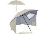 Tolletour Ombrellone Da Spiaggia 210Cm Protezione Uv 50+ Inclinabile Con Picchetto A Terra Borsa Di Trasporto Ombrellone Da Spiaggia Idrorepellente Ombrellone Da Giardino Ombrellone Da Giardino Beige