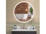 Yoleo Specchio Da Bagno Rotondo Con Illuminazione 50 Cm Specchio Led Con Interruttore A Sfioramento Specchio Da Bagno Led Antiappannamento 3 Colori Di Luce Regolabili In Continuo
