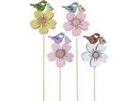 Decorazioni Primaverili Decorazioni Floreali In Legno Set Uccellini 8×6 Cm Set Da 12 Pezzi Decorazioni Per Giardino, Balcone, Davanzale, Tavolo, 12 Pezzi