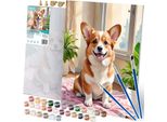 Pittura Con I Numeri 40X50 Cm Cane Massido Corgi