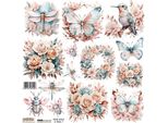 Stickers Adesivi Decorativi Scraplove - Oro Rosa E Verde Acqua 1 Farfalle Libellule Fiori