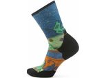 Smartwool Trail Run Targeted Cushion Mountain Print Crew Socken Blau Eu 34-37 Frau Blau Eu 34-37