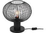 Lampada Da Tavolo Loft Nera A Sfera In Filo Metallico Ø33Cm 1Xe27 10W Gila Trio