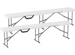 Outsunny Tenda Per Birra Panca Pieghevole Panca Pieghevole Per Feste Con Maniglia Di Trasporto, Gambe In Metallo
