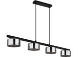 Lampada A Sospensione A Led, Vetro Fumé, Nero, L 90 Cm