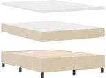 Vidaxl Letto A Molle Con Materasso Crema 140 X 190 Cm In Tessuto