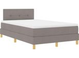 Vidaxl Led Letto A Molle Con Materasso Con Tessuto Led Taupe 120 X 200 Cm