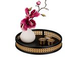 Relaxdays Vassoio Decorativo Rotondo In Rattan