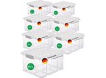 Novaliv Set Di 7 Contenitori Economici Con Coperchio Trasparente 1X80L + 2X 15L + 2X 5L + 2X 2L Impilabile Chiusura A Clip Scatole A Rotolo Senza Bpa