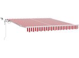 Vidaxl Tenda Da Sole Retrattile Rosso E Bianco 350 X 250 Cm