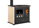 Cucina A Legna Practik Lux Eco Ivory – 9,5 Kw, Con Forno E Piano Cottura In Vetroceramica, Apertura A Sinistra – Classe A+
