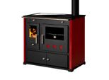 Cucina A Legna Practik Lux Eco Bordo – 9,5 Kw, Con Forno E Piano Cottura In Vetrovetroceramica, Apertura A Sinistra – Classe A+