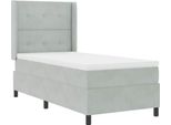 Vidaxl Letto A Molle Con Materasso Grigio Chiaro 90 X 190 Cm In Velluto