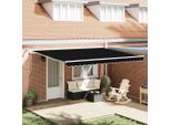 Vidaxl Tenda Retrattile Nera 450 X 300 Cm In Tessuto E Metallo