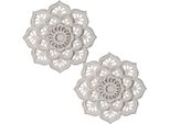 2Er Set Orientale Legno Decorazione Parete Murale Decorazioni Decorazione