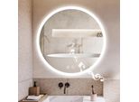 Yoleo Specchio Da Bagno Con Illuminazione, Altoparlante Bluetooth, Specchio Da Parete Con Interruttore A Sfioramento E Vetro Antideflagrante, 3 Colori Di Luce Regolabili, Rotondo