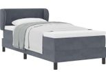 Vidaxl Letto A Molle Con Materasso Grigio Scuro 90 X 190 Cm In Velluto