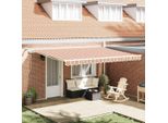 Vidaxl Tenda Da Sole Retrattile Multicolore 450 X 300 Cm Tessuto E Metallo