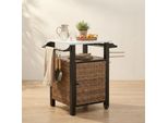 Carrello Da Cucina Lvhom In Polyrattan Su Rotelle, Carrello Di Servizio Con Piano Di Lavoro, Portasciugamani, Portaspezie E Armadietto, Armadio Da Cucina A Isola