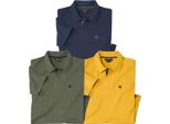 Atlas For Men - Polo Da Uomo (Confezione Da 3) AF2213 (4XL) (Verde Kaki/Giallo/Blu Navy)