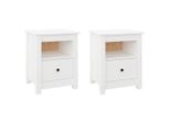 Syfax™ Comodini 2 Pz Bianchi 40X35X49 Cm In Legno Massello Di Pino