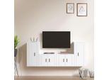 Maison Exclusive - Set Di Mobili Porta Tv 4 Pz Bianco In Legno Multistrato