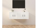 Maison Exclusive - Mobili Porta Tv A Parete 2 Pz Bianco 57X34,5X40 Cm
