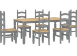 Syfax™ Set Da Pranzo 7 Pz Panama Grigio In Legno Massello Di Pino